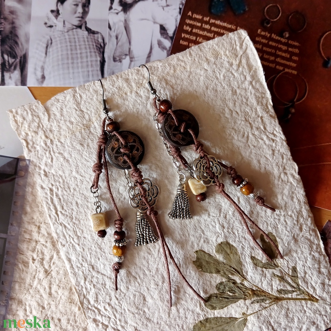 Omatikaya Vines fülbevaló  - ékszer - fülbevaló - lógó fülbevaló - Meska.hu