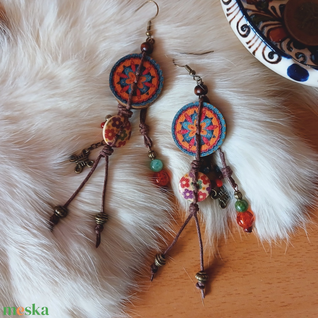 Mangkwan Fire fülbevaló  - ékszer - fülbevaló - lógó fülbevaló - Meska.hu