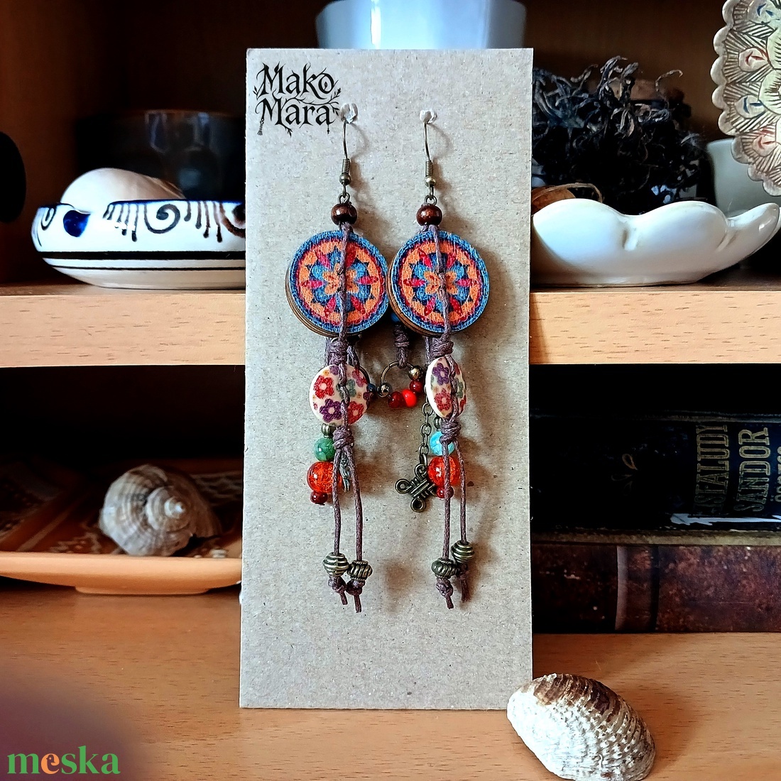 Mangkwan Fire fülbevaló  - ékszer - fülbevaló - lógó fülbevaló - Meska.hu