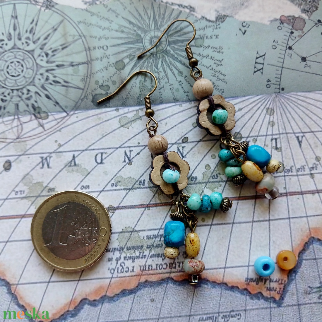 Metkayina Flower fülbevaló  - ékszer - fülbevaló - lógó fülbevaló - Meska.hu