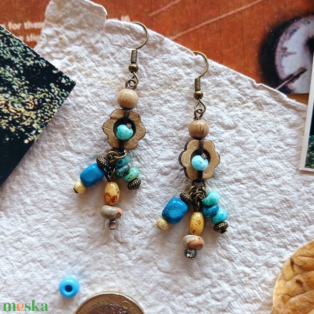 Metkayina Flower fülbevaló  - ékszer - fülbevaló - lógó fülbevaló - Meska.hu