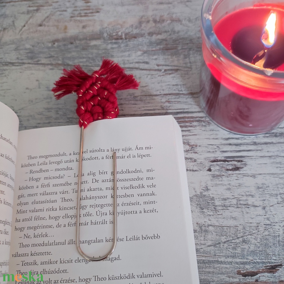 Makramé könyvjelző - könyv & zene - könyvjelző - Meska.hu