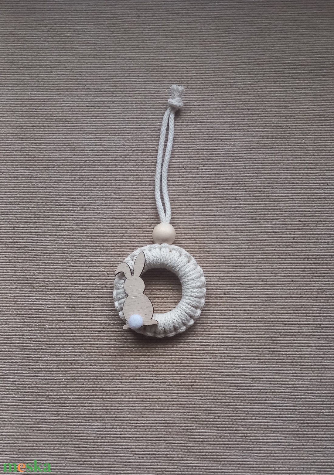 Makramé húsvéti karika - ünnepi díszek, dekorációk - húsvéti díszek és dekorációk - húsvéti tojásfadíszek - Meska.hu