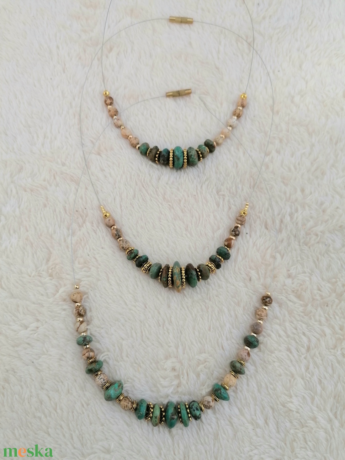 Eredeti tibeti Türkiz köves makramé nyakék - ékszer - nyaklánc - nyakpánt, gallér - Meska.hu