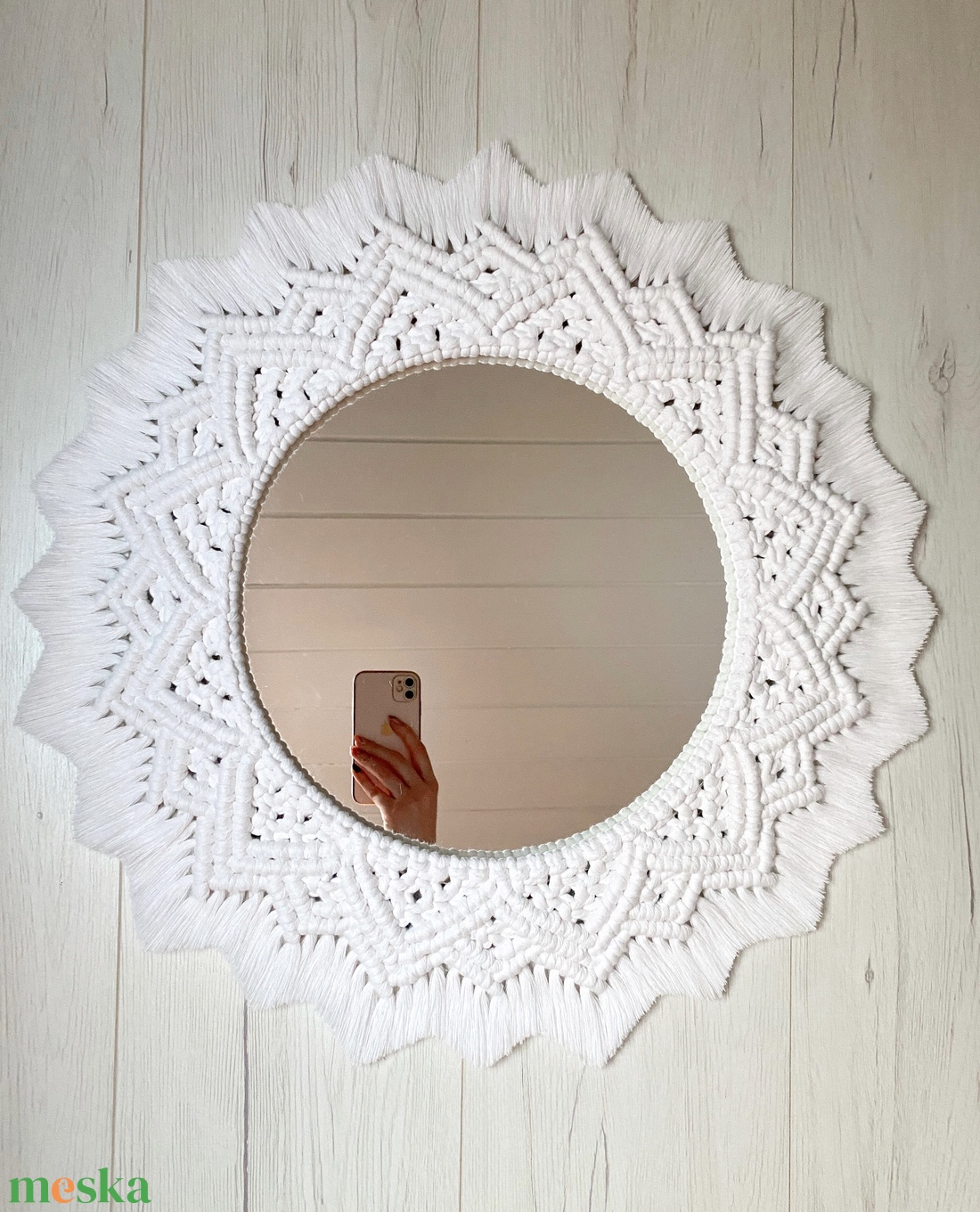 Makramé tükrös falidísz/mandala - otthon & életmód - dekoráció - tükör - Meska.hu Makramé tükrös falidísz/mandala - otthon & életmód - dekoráció - tükör - Meska.hu
