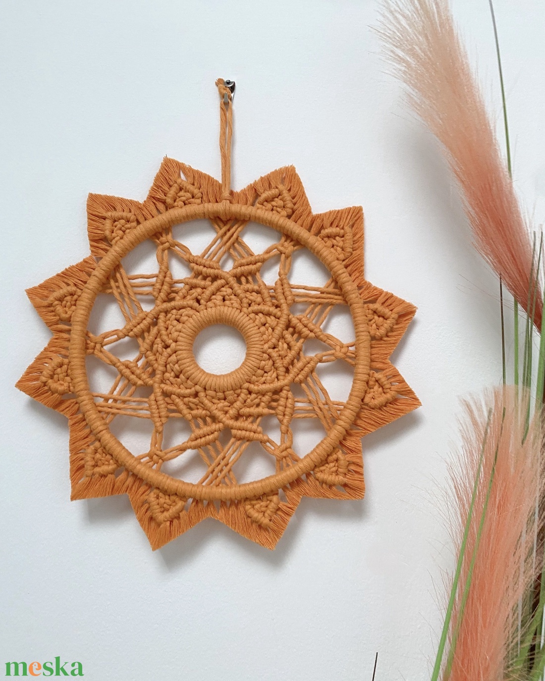 Makramé falidísz - mandala - otthon & életmód - dekoráció - fali és függő dekoráció - falra akasztható dekor - Meska.hu
