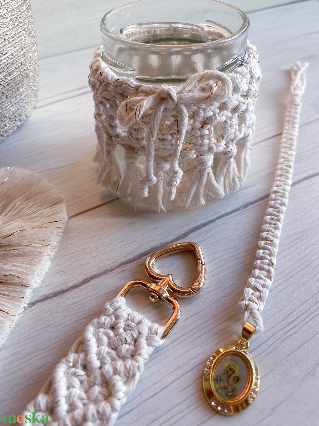 Makramé szett - táska & tok - kulcstartó & táskadísz - kulcstartó - Meska.hu