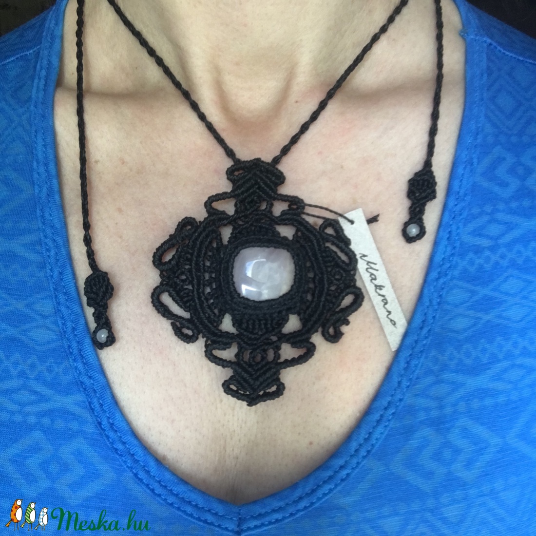 Rózsakvarc mandala nyakék - - Meska.hu Rózsakvarc mandala nyakék - - Meska.hu