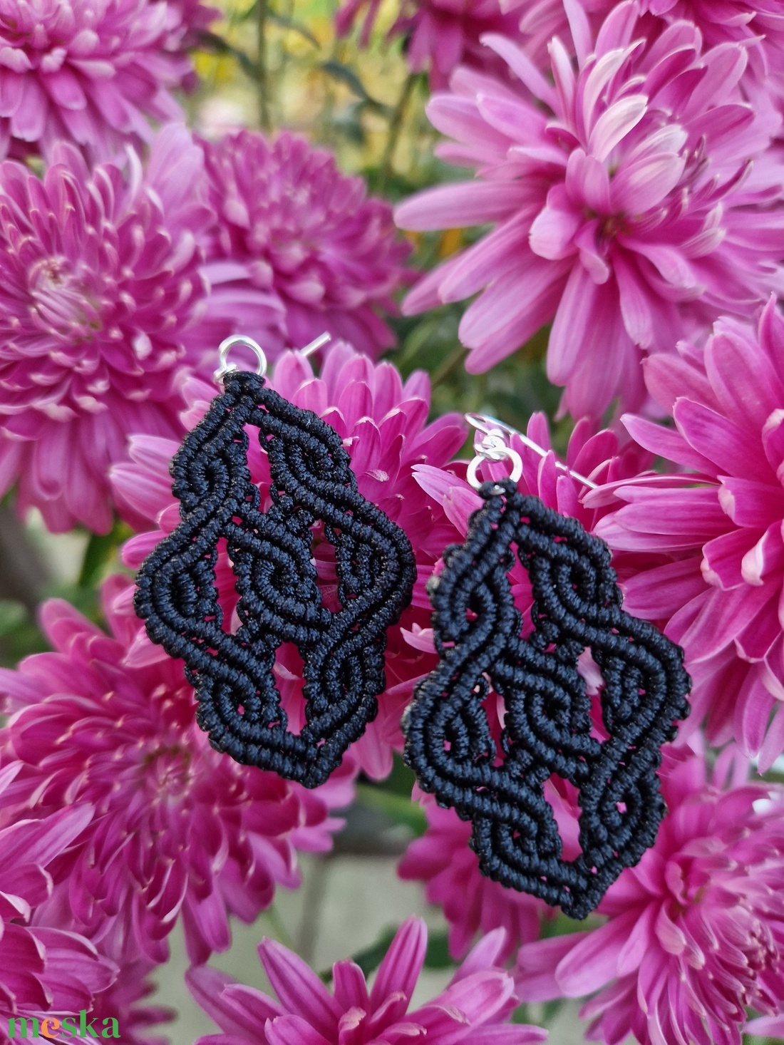 Kelta mintás fekete fülbevaló  - ékszer - fülbevaló - lógó fülbevaló - Meska.hu