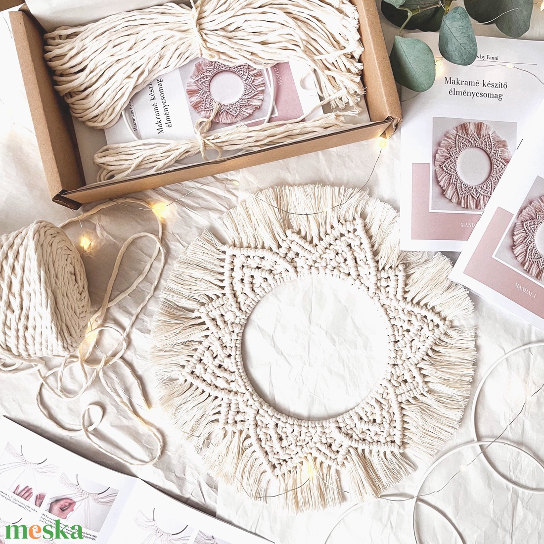 D.I.Y. Makramé Mandala készítő csomag négy színben - diy (csináld magad) - egységcsomag - Meska.hu