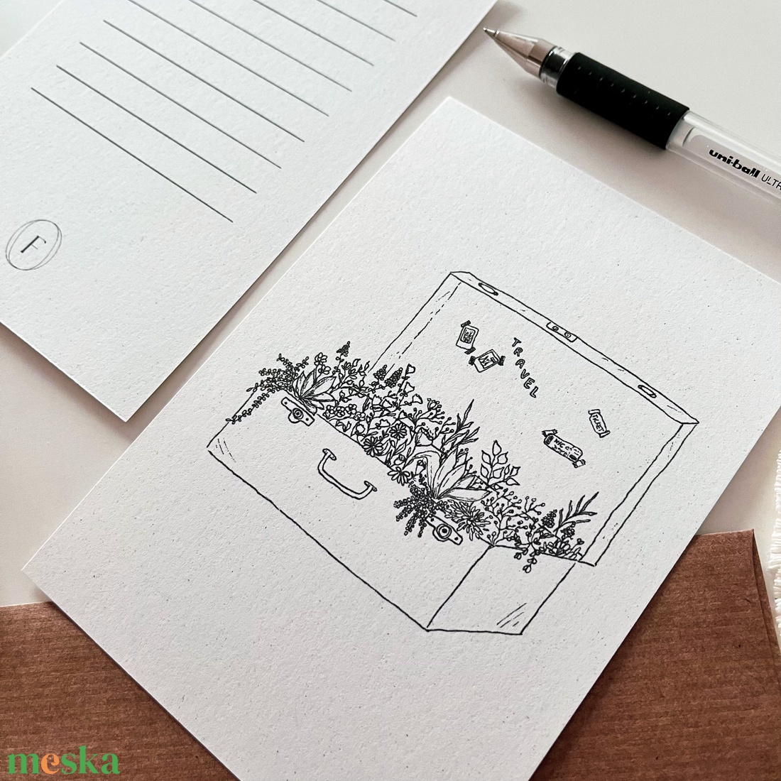 Utazó bőrönd képeslap, A6 méretű print, borítékkal - otthon & életmód - papír, írószer - ajándékozás kellékei - képeslap, üdvözlőlap - Meska.hu Utazó bőrönd képeslap, A6 méretű print, borítékkal - otthon & életmód - papír, írószer - ajándékozás kellékei - képeslap, üdvözlőlap - Meska.hu