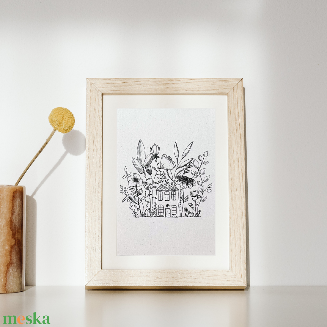 Elvarázsolt házikó képeslap, A6 print, borítékkal - otthon & életmód - papír, írószer - ajándékozás kellékei - képeslap, üdvözlőlap - Meska.hu