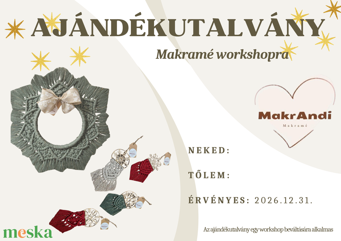 Ajándékkártya - Makramé workshopra - diy (csináld magad) - workshop & tanfolyam - Meska.hu