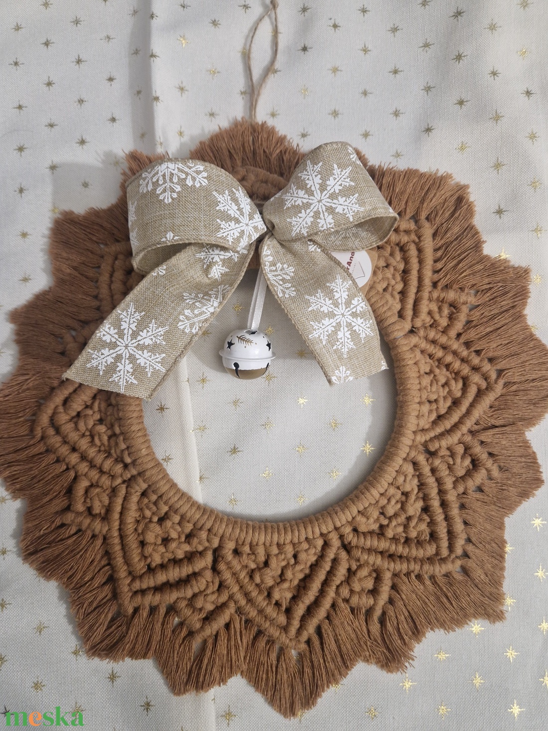 Ajtódísz masnival - karácsony - karácsonyi lakásdekoráció - karácsonyi ajtódíszek - Meska.hu