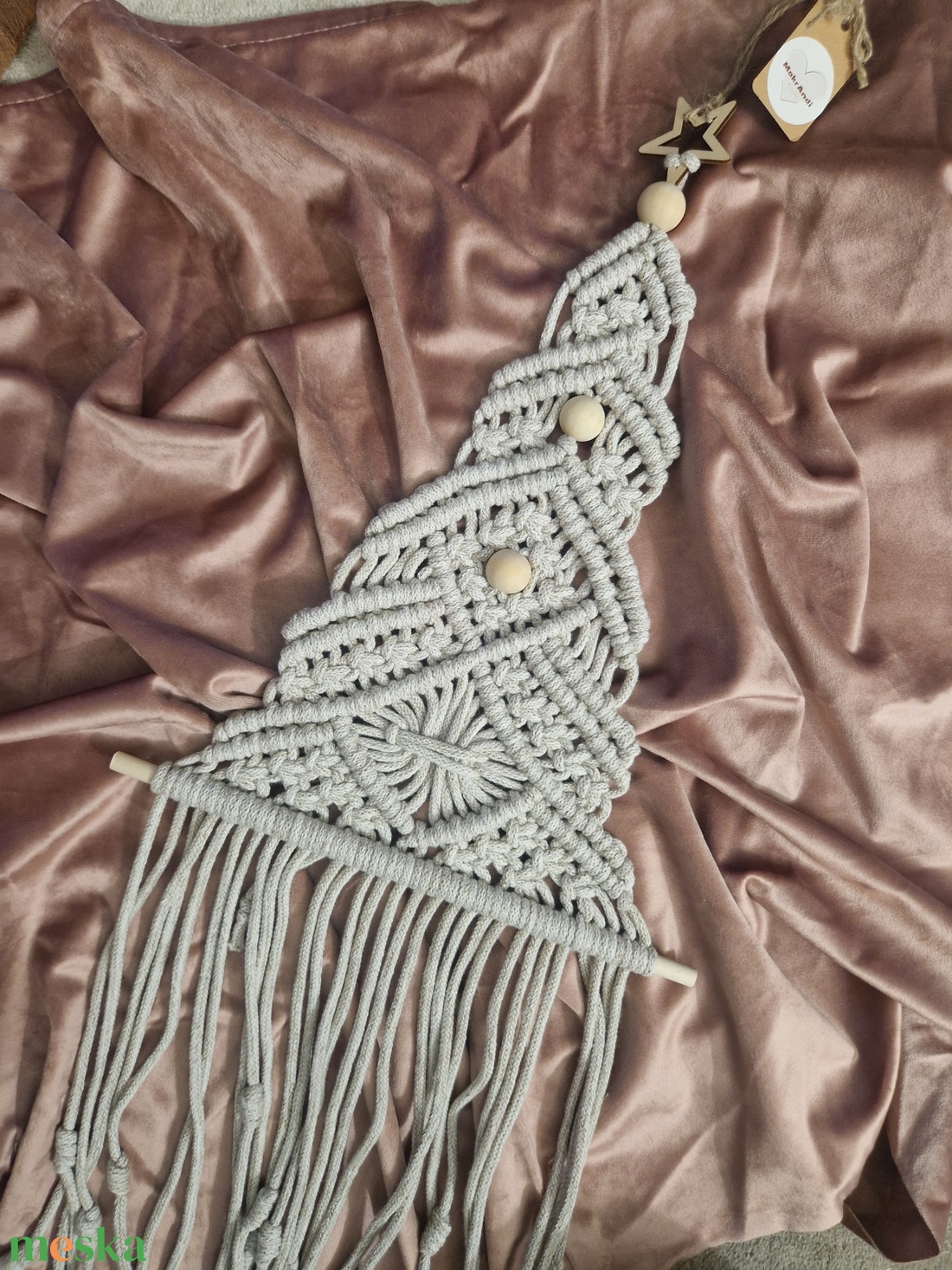 Ajtódísz makramé - karácsony - karácsonyi lakásdekoráció - karácsonyi ajtódíszek - Meska.hu