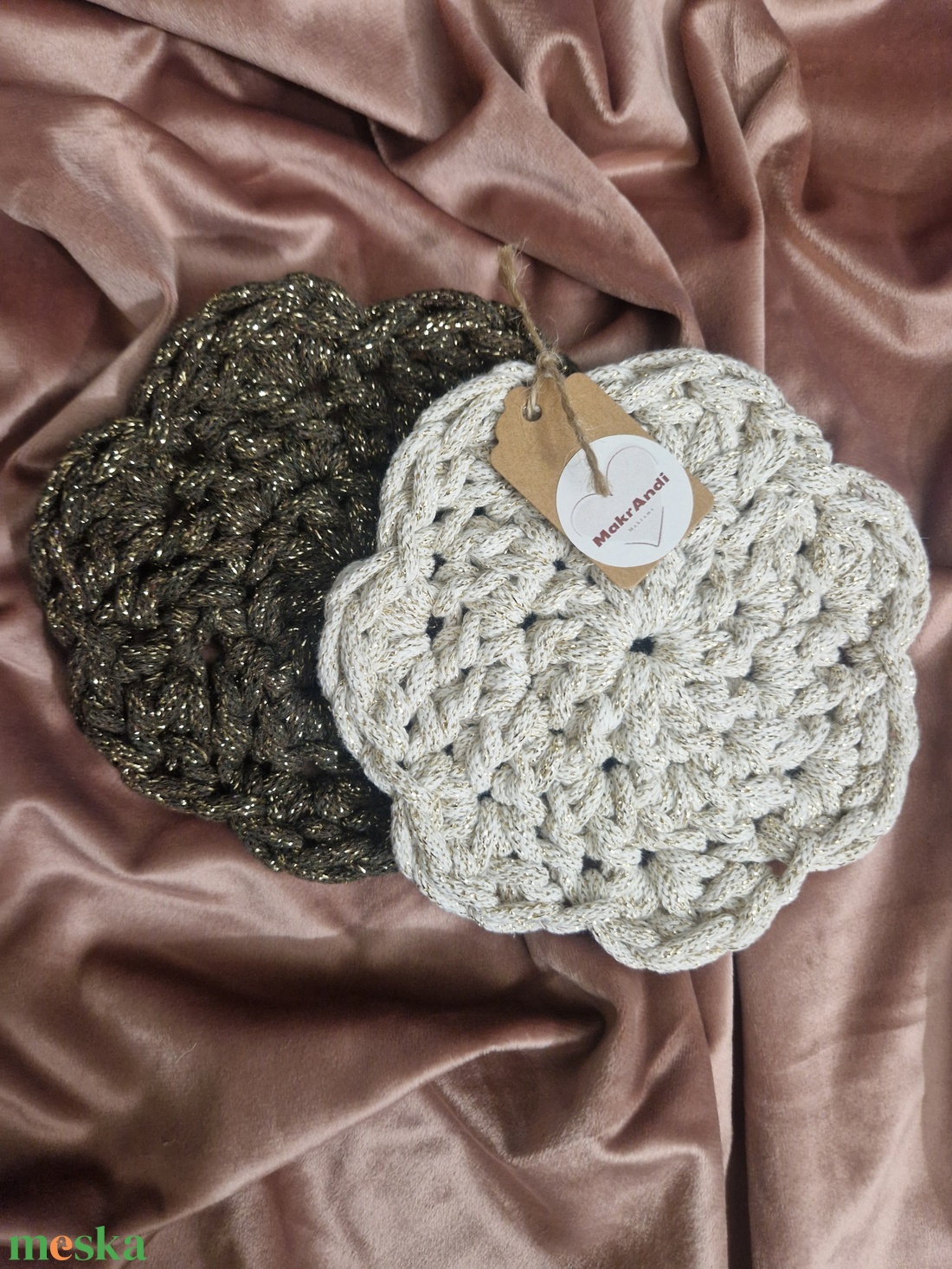 Horgolt poháralátét 2 db/csomag - karácsony - karácsonyi lakásdekoráció - karácsonyi lakásdíszek - Meska.hu