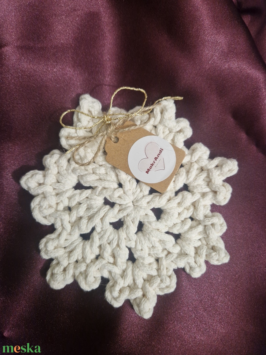 hópihe disz és gyertyatartó, gyertyával - karácsony - karácsonyi lakásdekoráció - karácsonyi lakásdíszek - Meska.hu