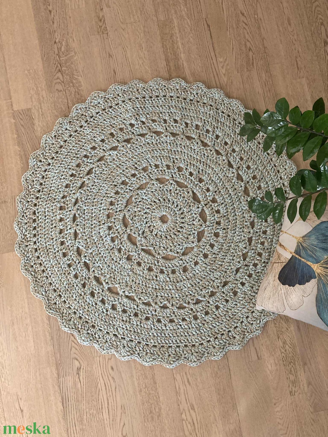 110 cm átmérőjű szőnyeg - karácsony - karácsonyi lakásdekoráció - karácsonyi lakásdíszek - Meska.hu