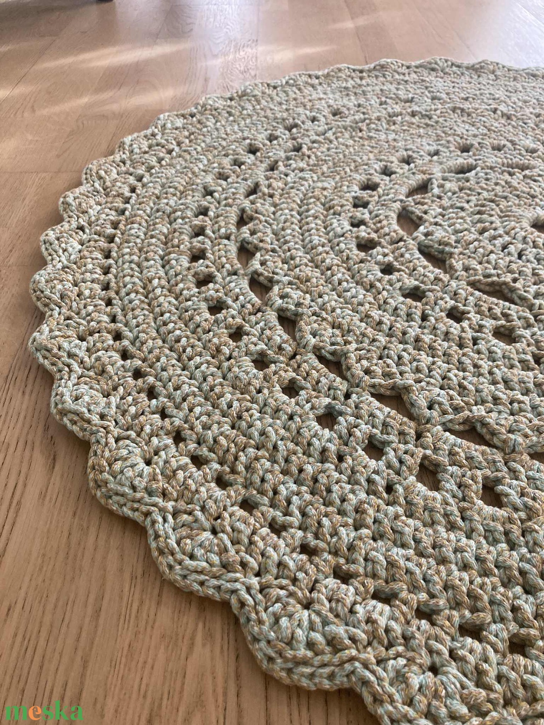 110 cm átmérőjű szőnyeg - karácsony - karácsonyi lakásdekoráció - karácsonyi lakásdíszek - Meska.hu