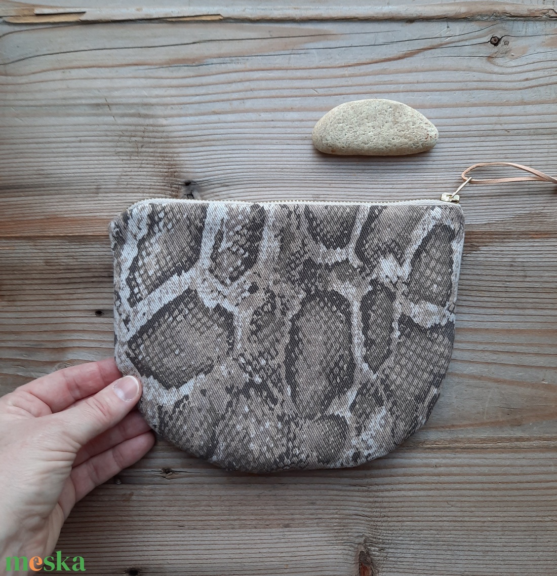 Kígyőbőr mintás neszesszer, textil kozmetikai táska - táska & tok - neszesszer - Meska.hu