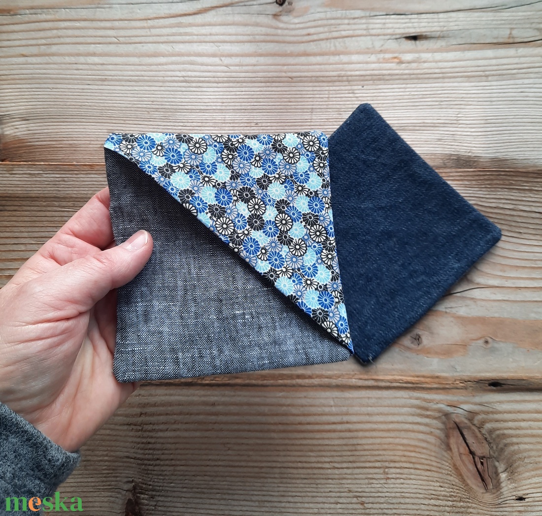 Könyvjelző sarok textil farmer kék - könyv & zene - könyvjelző - Meska.hu