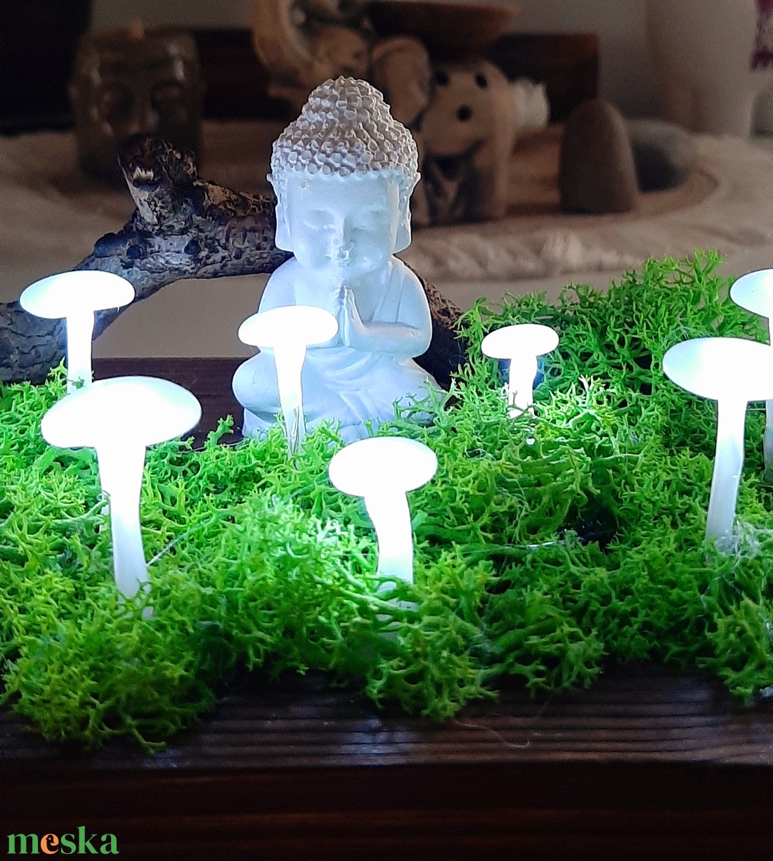 Buddha csodafény Zuzmóval  - otthon & életmód - dekoráció - asztal és polc dekoráció - asztaldísz - Meska.hu