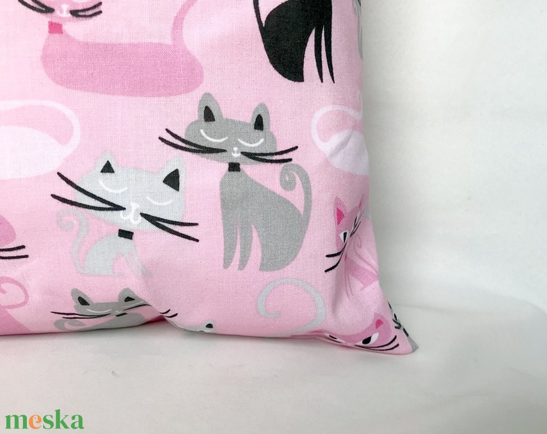 Miau Cicás Szatyor Rózsaszín - táska & tok - bevásárlás & shopper táska - shopper, textiltáska, szatyor - Meska.hu