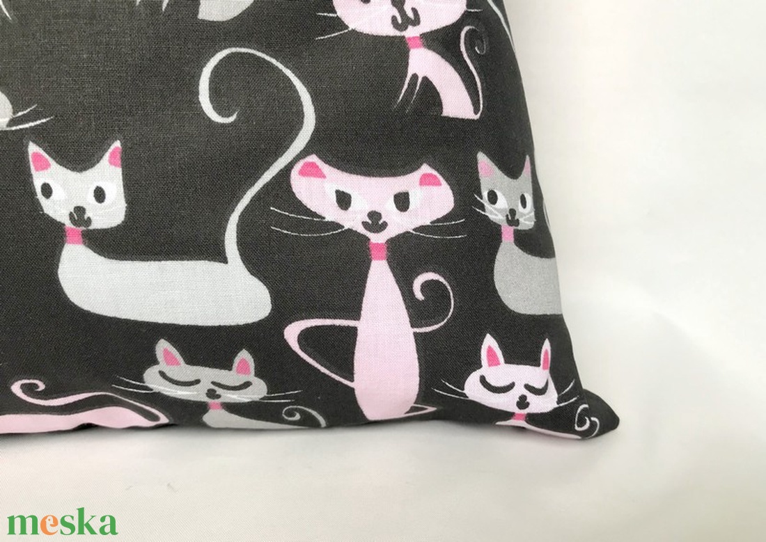 Miau Cicás Szatyor Fekete - táska & tok - bevásárlás & shopper táska - shopper, textiltáska, szatyor - Meska.hu