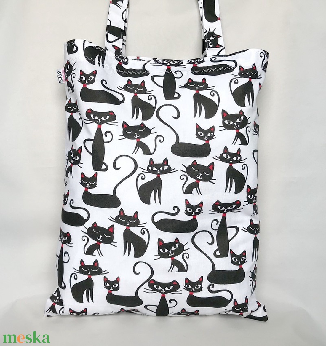 Miau Cicás Szatyor Fehér - táska & tok - bevásárlás & shopper táska - shopper, textiltáska, szatyor - Meska.hu Miau Cicás Szatyor Fehér - táska & tok - bevásárlás & shopper táska - shopper, textiltáska, szatyor - Meska.hu