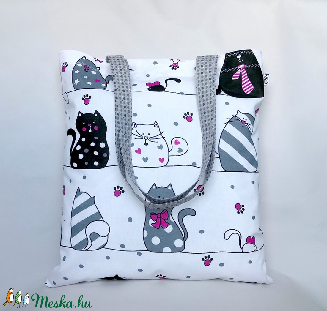 Pink Tappancs Cicás Szatyor - táska & tok - bevásárlás & shopper táska - shopper, textiltáska, szatyor - Meska.hu