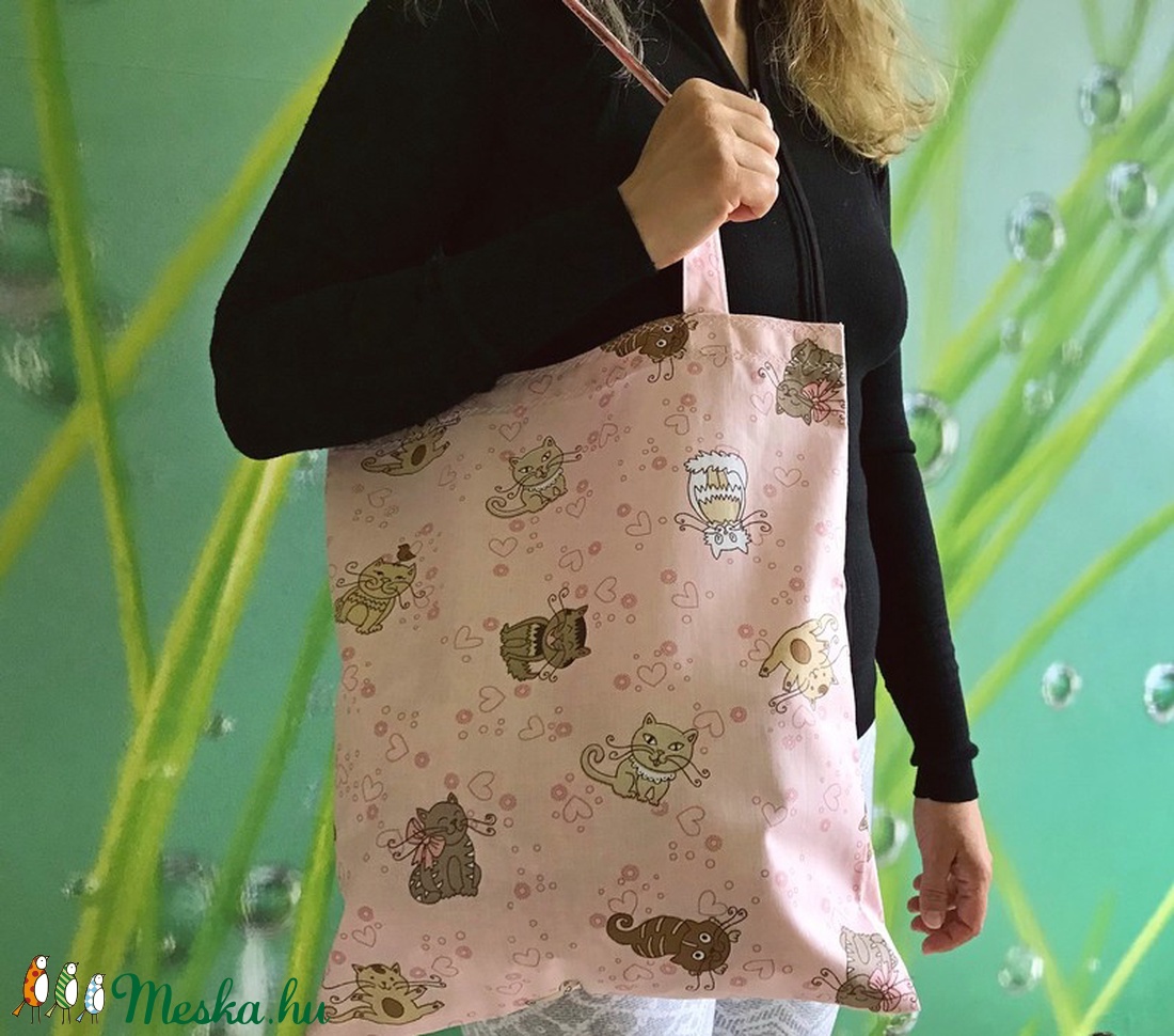 Cicás Szatyor Rózsaszín - táska & tok - bevásárlás & shopper táska - shopper, textiltáska, szatyor - Meska.hu Cicás Szatyor Rózsaszín - táska & tok - bevásárlás & shopper táska - shopper, textiltáska, szatyor - Meska.hu