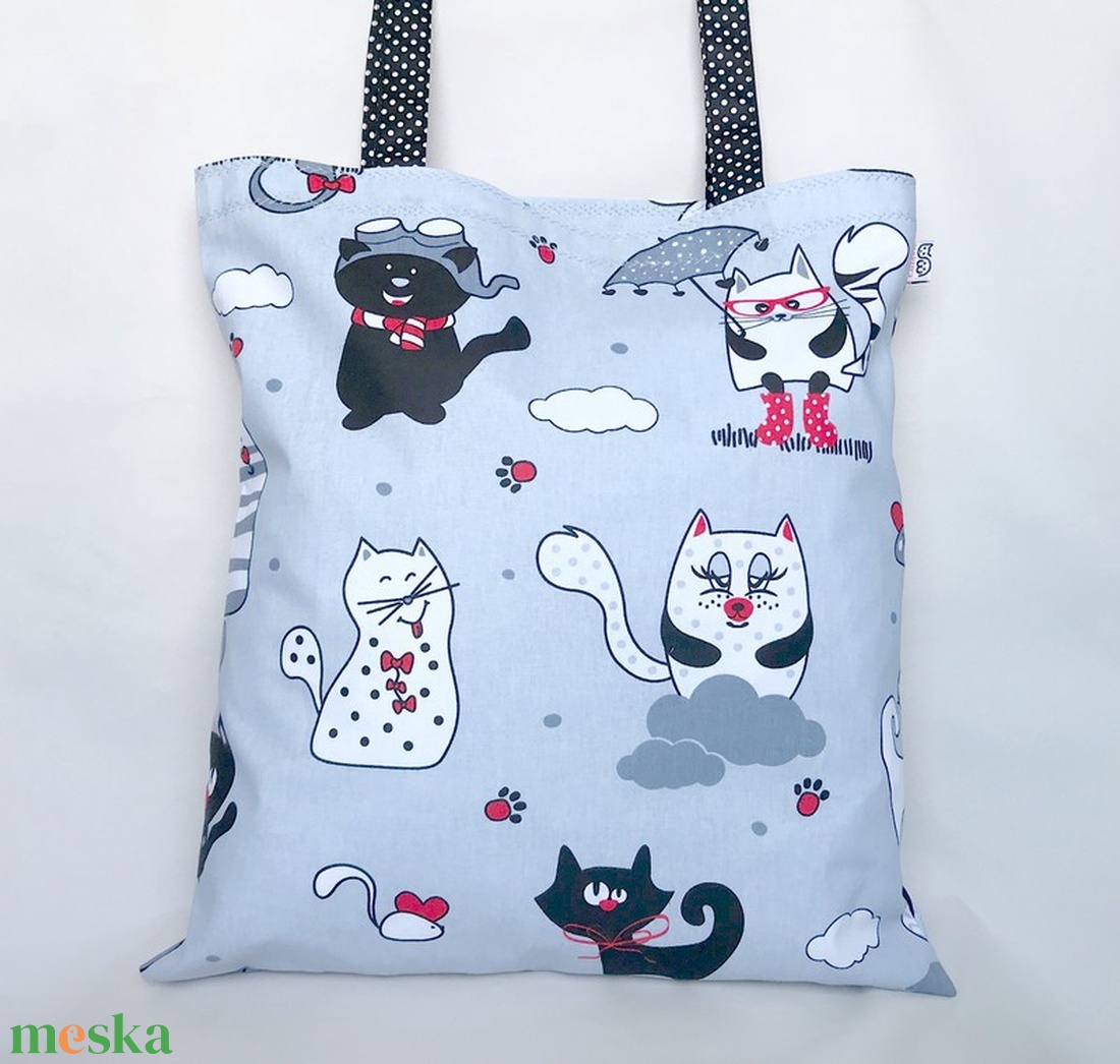 Gömböc Cicás Szatyor Szürke - táska & tok - bevásárlás & shopper táska - shopper, textiltáska, szatyor - Meska.hu Gömböc Cicás Szatyor Szürke - táska & tok - bevásárlás & shopper táska - shopper, textiltáska, szatyor - Meska.hu