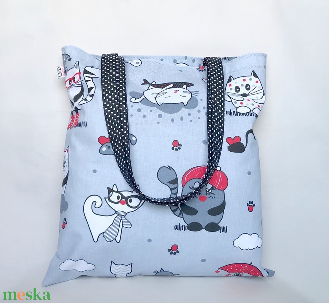 Gömböc Cicás Szatyor Szürke - táska & tok - bevásárlás & shopper táska - shopper, textiltáska, szatyor - Meska.hu Gömböc Cicás Szatyor Szürke - táska & tok - bevásárlás & shopper táska - shopper, textiltáska, szatyor - Meska.hu