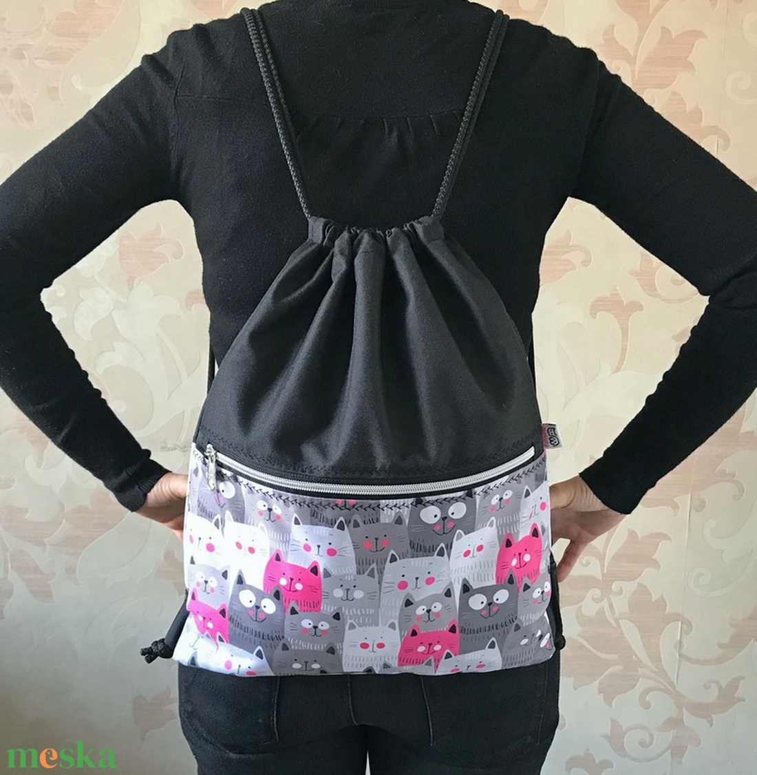 Sok Cica Vízlepergető Hátizsák  - táska & tok - hátizsák - tornazsák, gymbag - Meska.hu