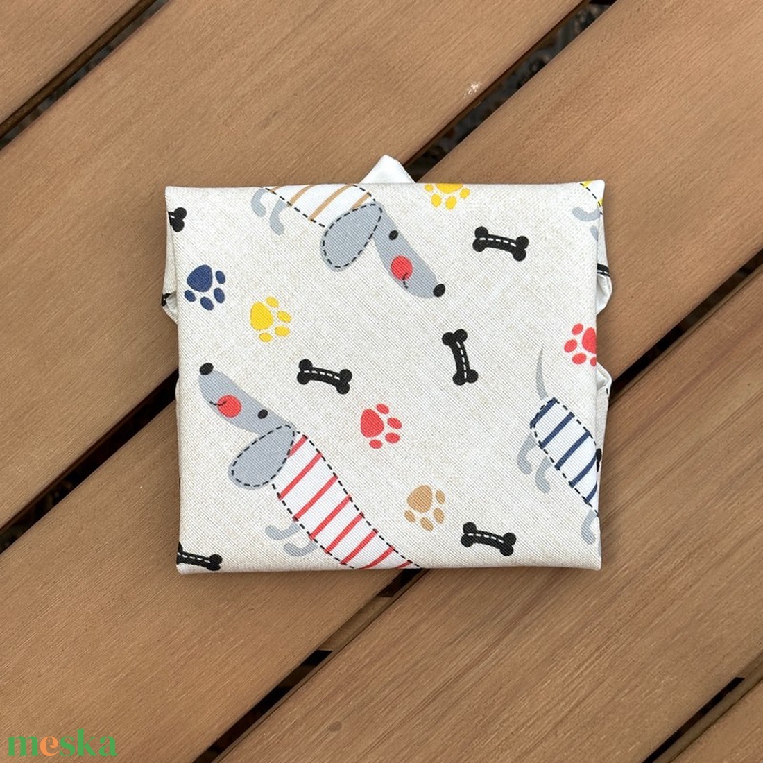 Tacskó Mintás Textil Szalvéta Újraszalvéta - táska & tok - uzsonna- & ebéd tartó - szendvics csomagoló - Meska.hu