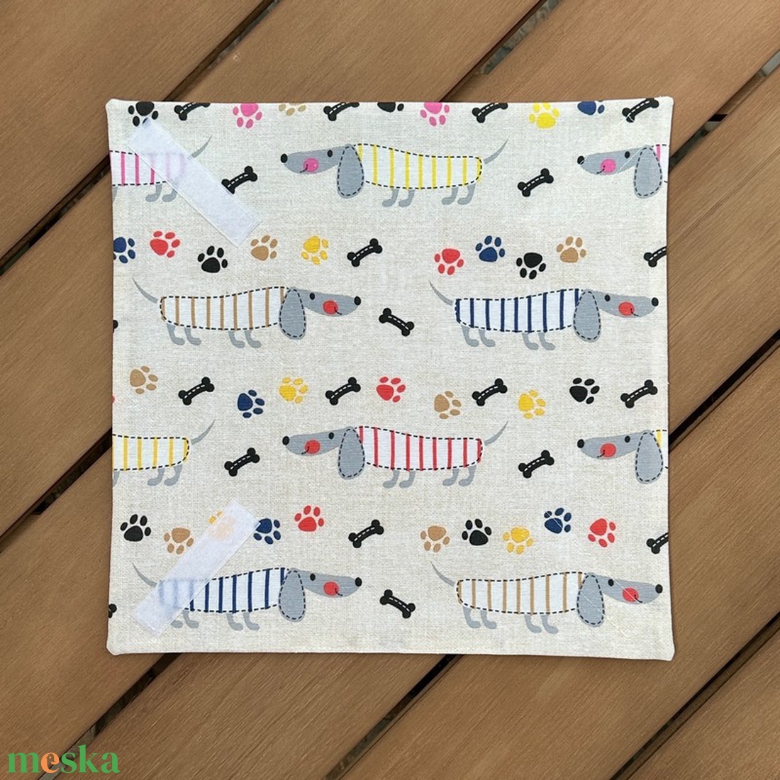 Tacskó Mintás Textil Szalvéta Újraszalvéta - táska & tok - uzsonna- & ebéd tartó - szendvics csomagoló - Meska.hu