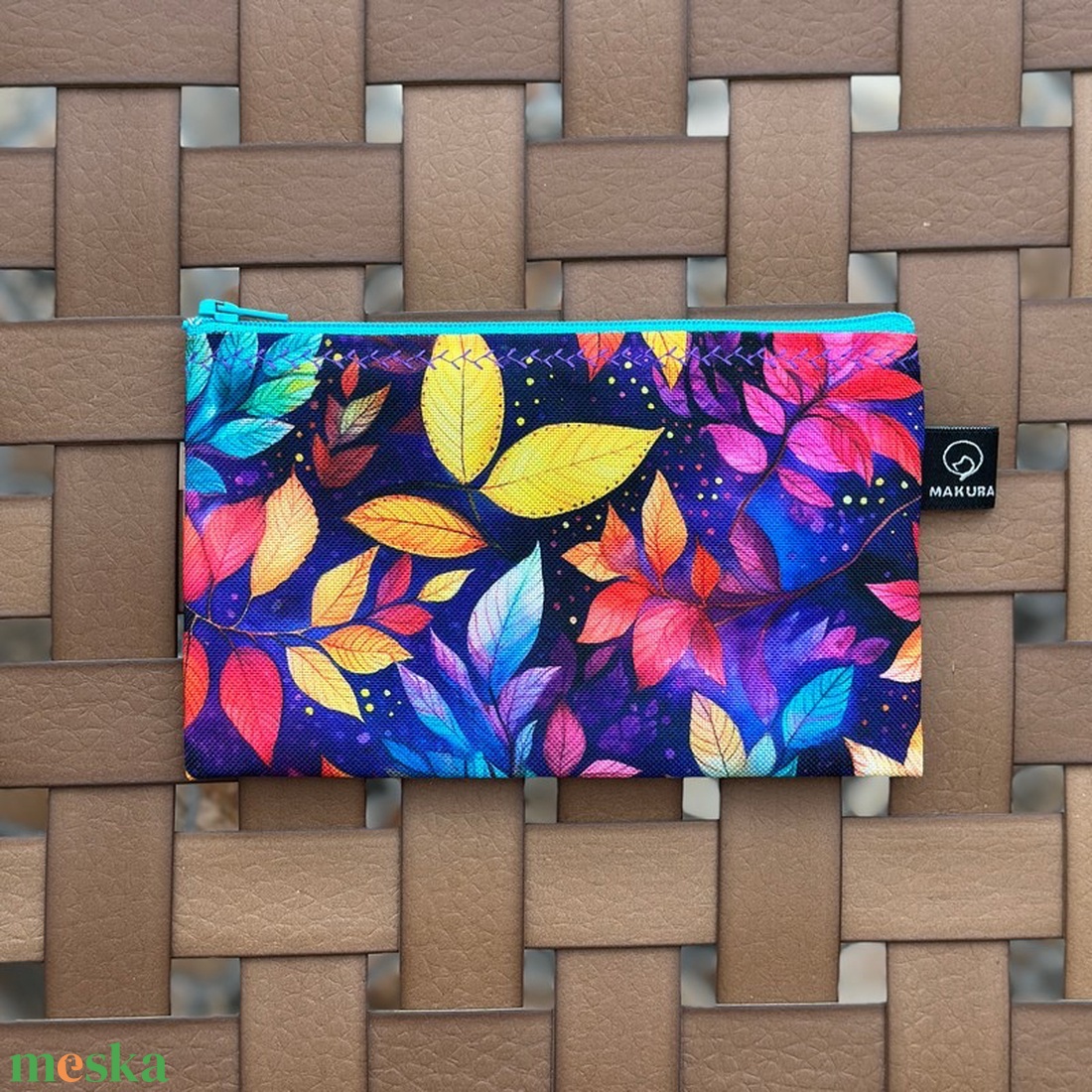 Vízálló Neszesszer Színes Levelek - táska & tok - neszesszer - Meska.hu