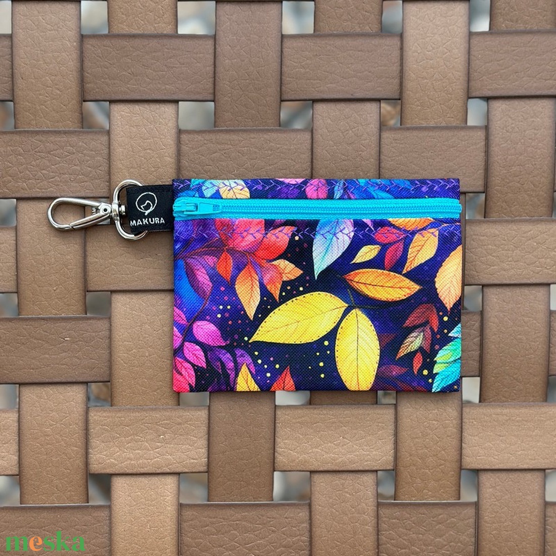 Karabineres Vízálló Mini Neszesszer Színes Levelek - táska & tok - neszesszer - Meska.hu