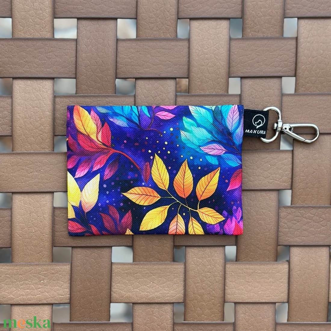 Karabineres Vízálló Mini Neszesszer Színes Levelek - táska & tok - neszesszer - Meska.hu