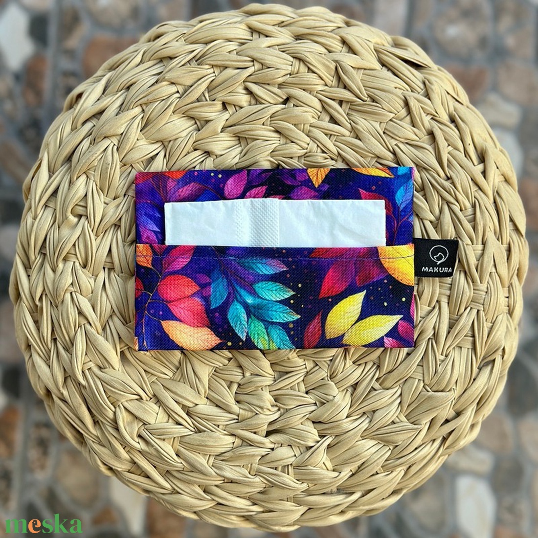 Vízálló Papírzsebkendő Tartó Színes Levelek - táska & tok - pénztárca & más tok - zsebkendőtartó tok - Meska.hu