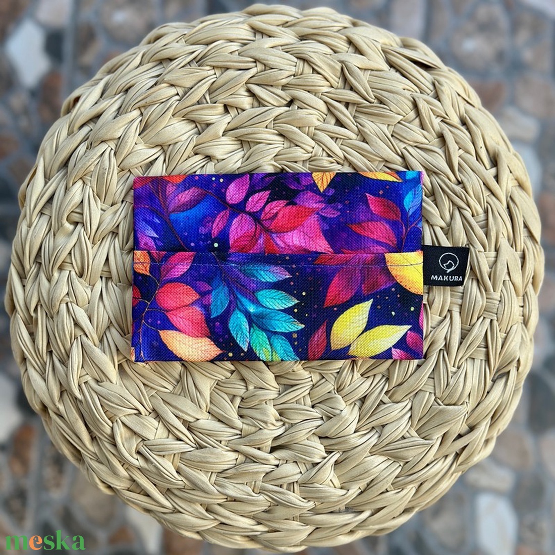 Vízálló Papírzsebkendő Tartó Színes Levelek - táska & tok - pénztárca & más tok - zsebkendőtartó tok - Meska.hu