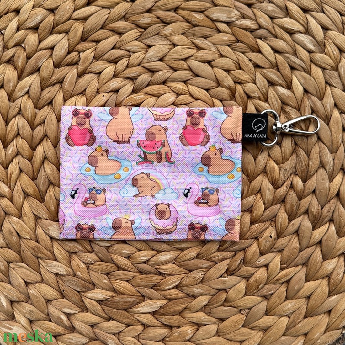 Karabineres Vízálló Mini Neszesszer Rózsaszín Kapibarák - táska & tok - neszesszer - Meska.hu