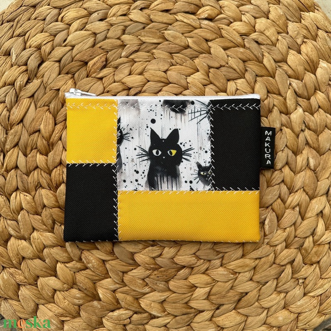 Patchwork Neszesszer Fekete Macska - táska & tok - neszesszer - Meska.hu