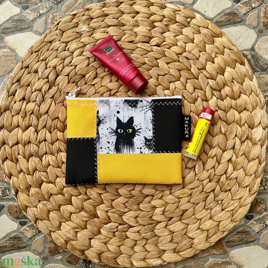Patchwork Neszesszer Fekete Macska - táska & tok - neszesszer - Meska.hu