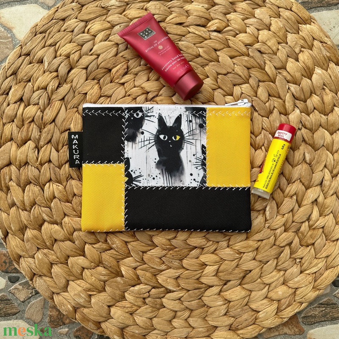 Patchwork Neszesszer Fekete Macska - táska & tok - neszesszer - Meska.hu