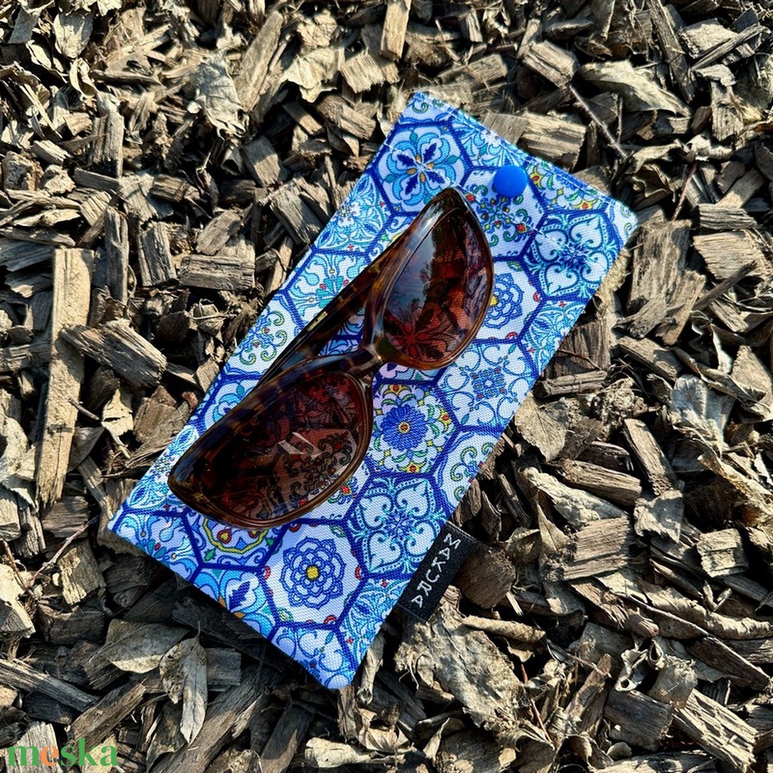 Szemüvegtok Kék Csempe Minta - táska & tok - pénztárca & más tok - szemüvegtok - Meska.hu