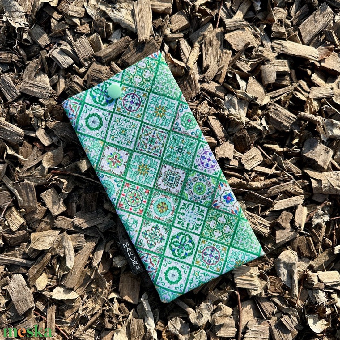 Szemüvegtok Zöld Csempe Minta - táska & tok - pénztárca & más tok - szemüvegtok - Meska.hu