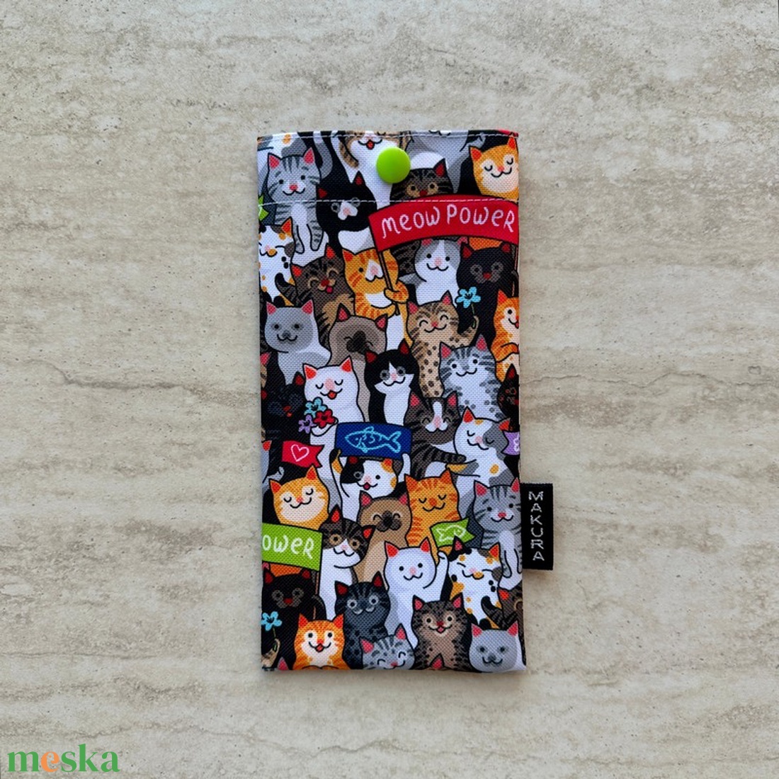 2in1 Vízálló Textil Szemüveg- és Telefontok Cicaparádé - táska & tok - pénztárca & más tok - szemüvegtok - Meska.hu