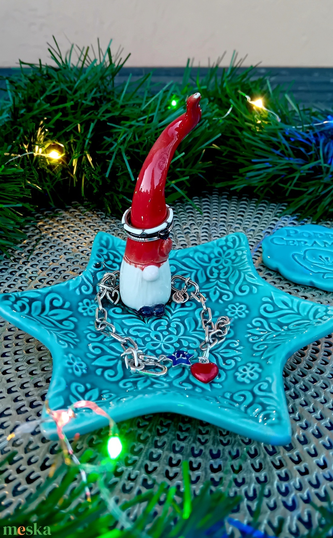 Manós kerámia tál, csillag - esküvő - dekoráció - asztaldísz - Meska.hu