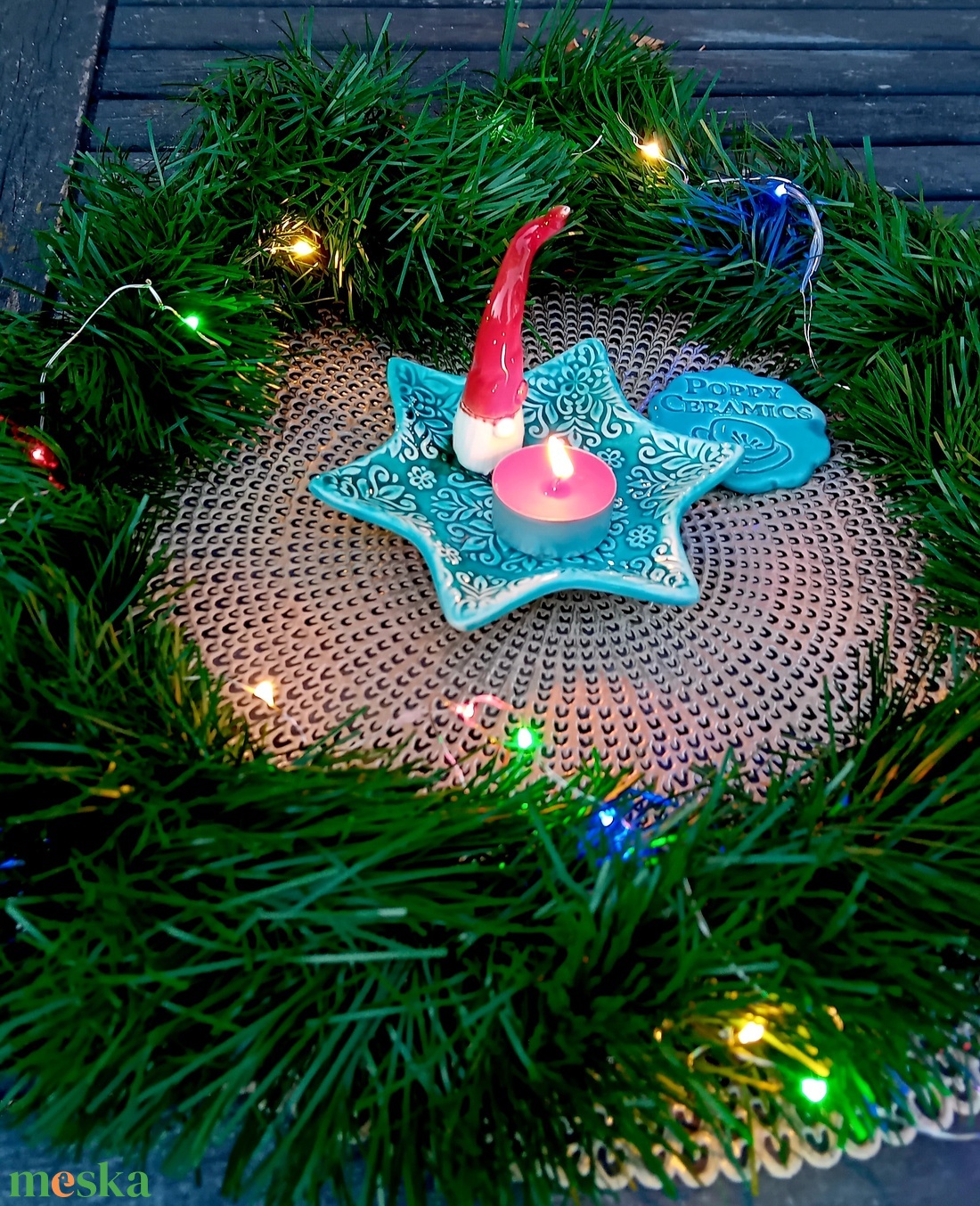 Manós kerámia tál, csillag - esküvő - dekoráció - asztaldísz - Meska.hu